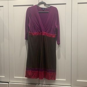 Boden color block purple shift dress 16R US